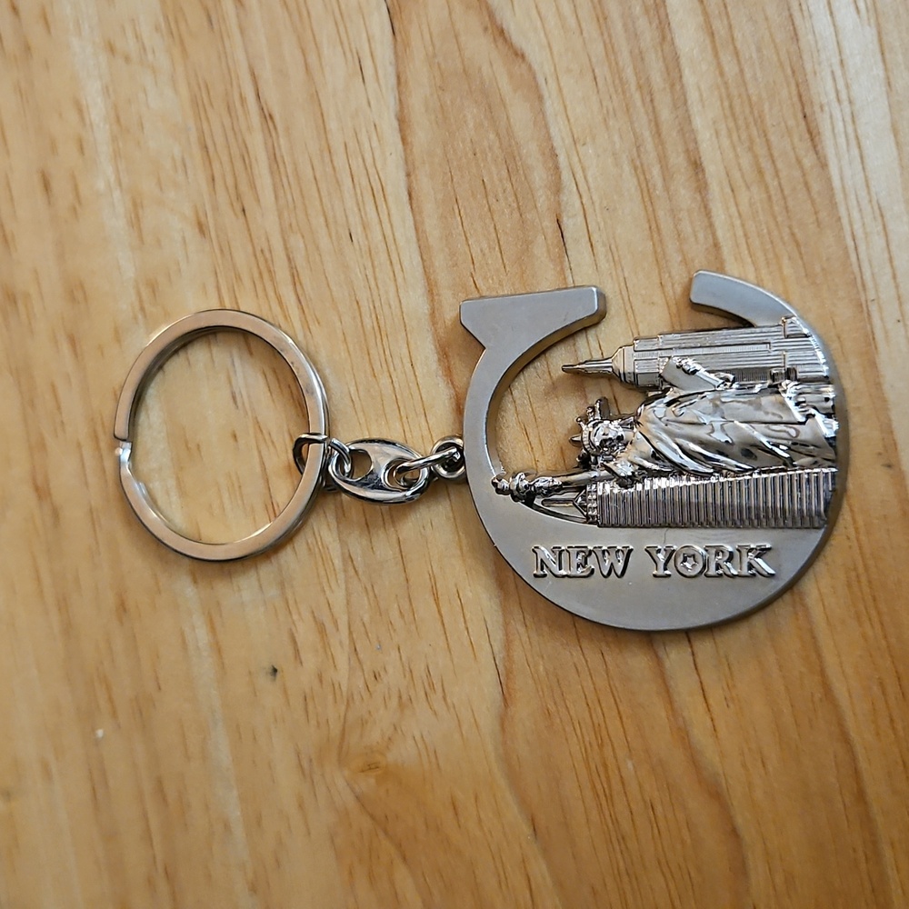 Silver New York Keychain w/ Letter C